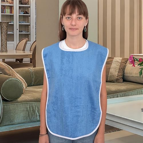 Baberos reutilizables para comer ancianos y adultos con protectores de rizo 2