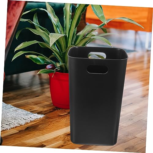 Caneca de basura rectangular negra para cocina y baño miniatura 3