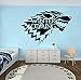 xingzhi Adesivo Murale Game of Thrones Wolf Modello Vinile Gioco Gamer Ragazzi Camera da Letto Art Sticker Adesivo Rimovibile Decorazione Wallpaper 42X62Cm