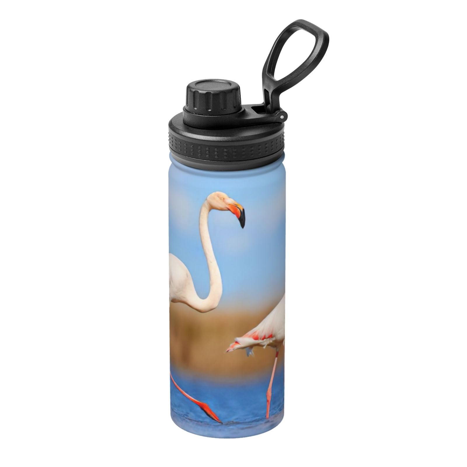 Kfjghhl Insulated Stainless Pink Flamingo In Water Steel Water Bottle For Sport Gym Travel Leak Camping Hiking Hydration