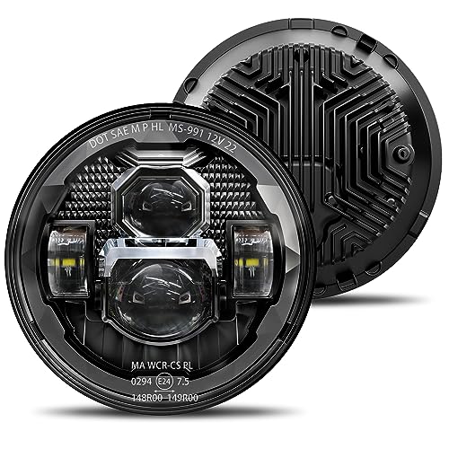 Image of HWSTAR Pair New Upgraded 1000% Brighter Anti-glare 7 Inch Led Headlights Round Compatible with Jeep Wrangler JK JKU TJ LJ Chevy Ford GMC Dodge Mazda Nissan VW Mack etc DOT H6024 Hi /Low Sealed Beam