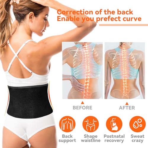 Waist Trainer for Women & Men, Sweat Band for Stomach Weight Loss, Sweat Belt for Women Lower Belly Fat4