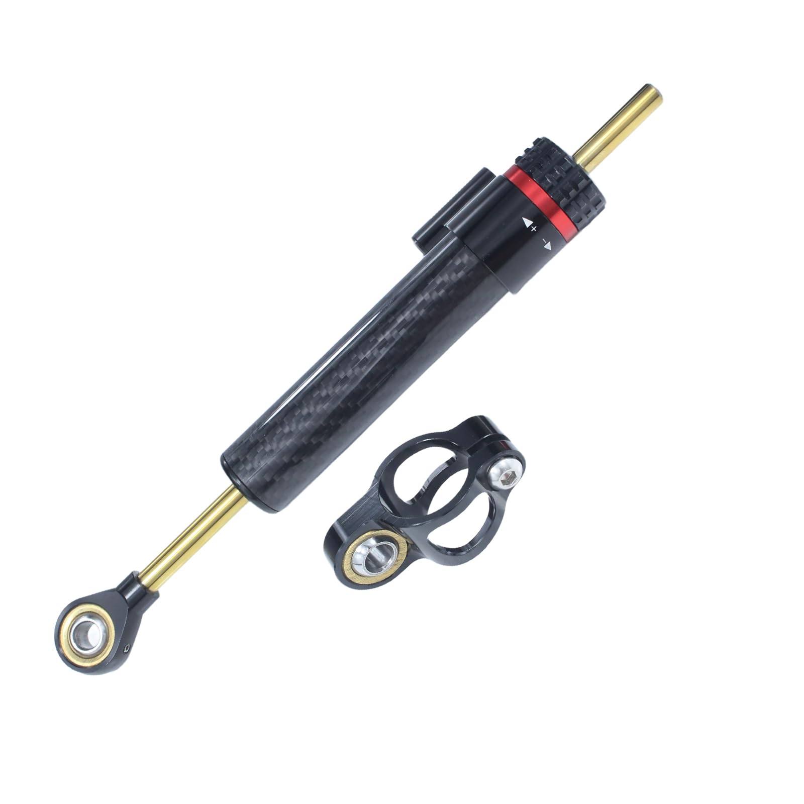 Motorcycle Steering Damper Adjustable Damper Universal Steering Stabilizer For Street Bike Safety Control Aluminum Carbon Fiber (Carbon Fiber, 10")