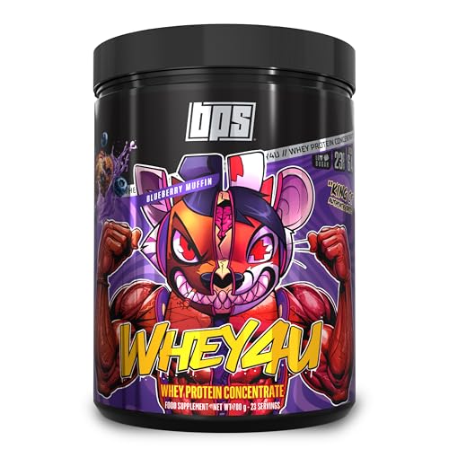 BPS Whey4U - Whey Protein Pulver aus Isolat und Konzentrat, 700g Eiweißpulver für Muskelaufbau, Blueberry Muffin Geschmack