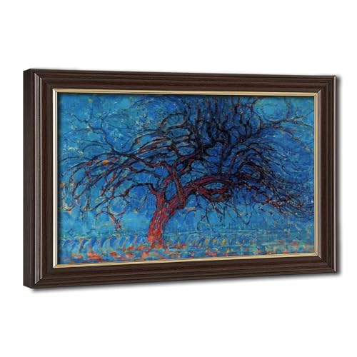 Toile Piet Mondrian Arbre Rouge WCYB pour décoration murale de bureau zen