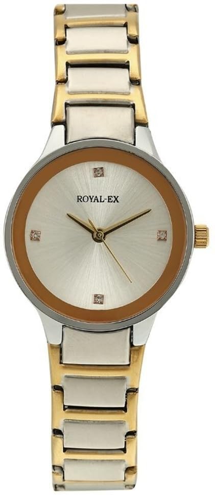 Royalex Fashionable Silver Dial, Silver & Golden Mix Case with Chain for Ladies | Analog Watch for Women | Premium Watch (B0DC45MWZY) Amazon Price History, Amazon Price Tracker