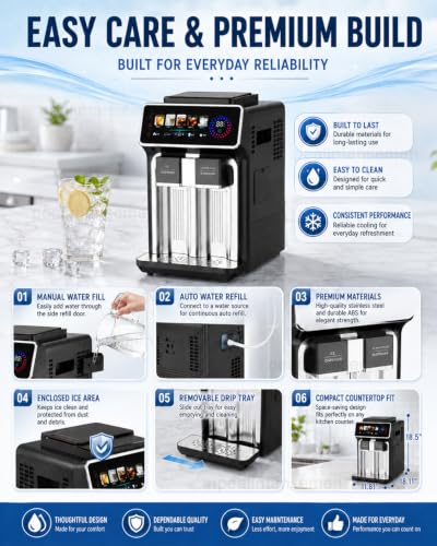 Máquina de hacer hielo portátil 3 en 1 para mostrador miniatura 6