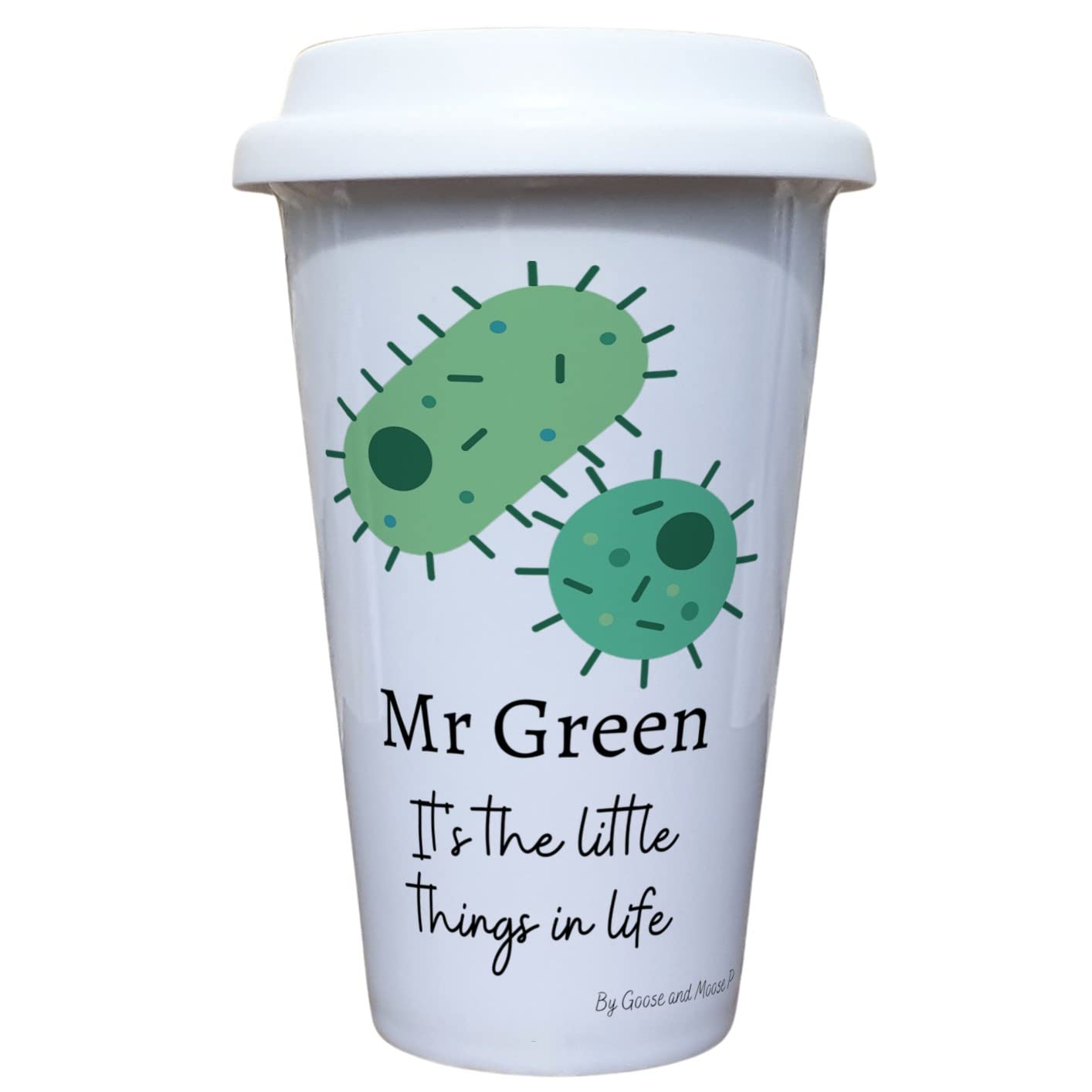 Biology Teacher Travel Mug Personalised - Gift for Science Lover - Personalised Scientist Student Thermal Ceramic Insulated Travel Mug (Microcells) โ image 1