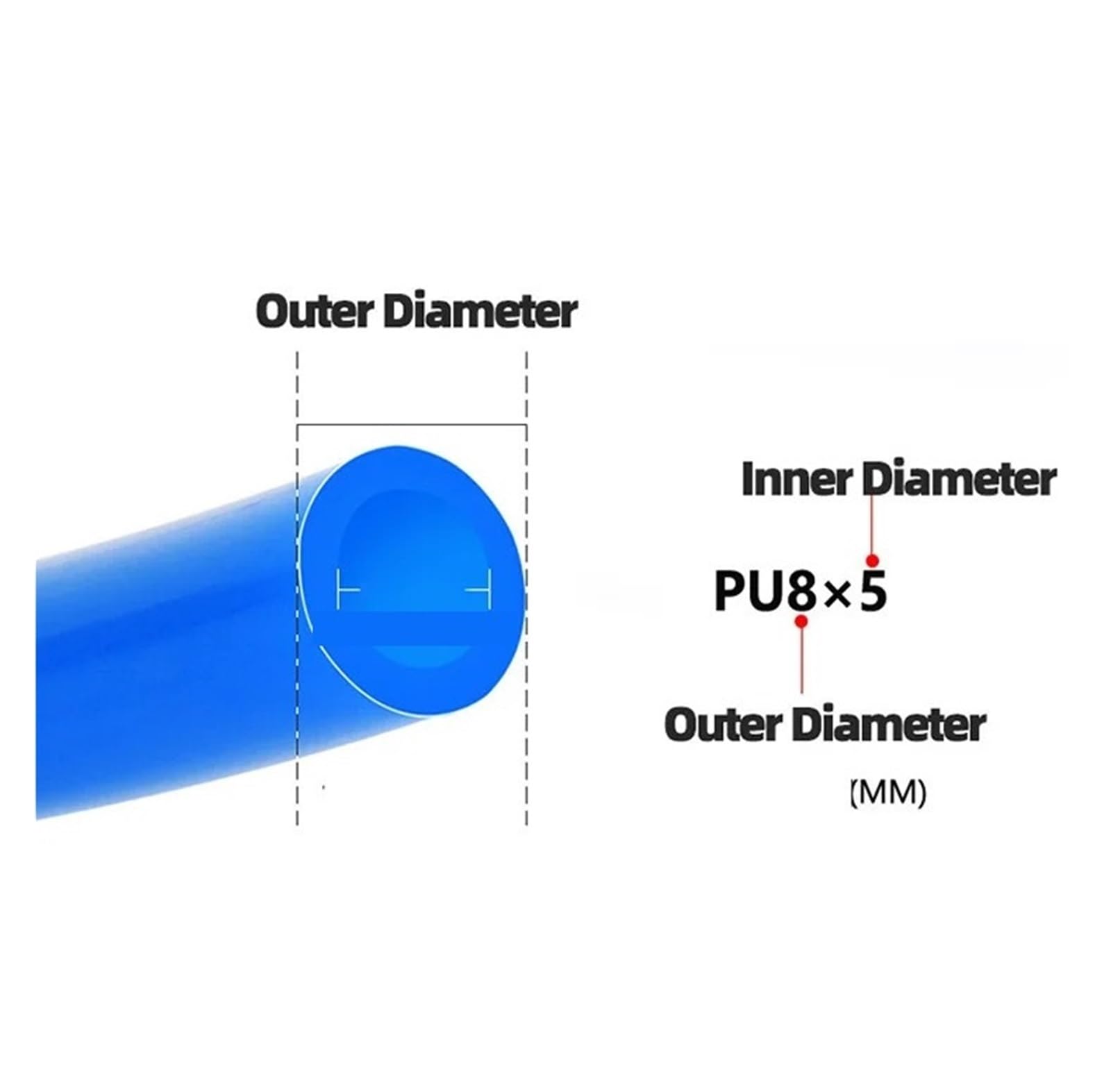 Mangueras neumáticas tubo neumático | Tubería del compresor del conjunto de manguera de aire(Blue 20m,12X8mm)