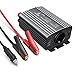 Produktbild Wechselrichter 500W/BESTEK Spannungswandler DC 12V auf AC 230V/KFZ Inverter mit 2 USB, inklusive Kfz Zigarettenanzünder Stecker Autobatterieclips Grau, 2 Austauschbare Sicherungen