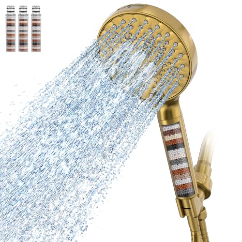 Adoucisseur d'eau pour douche calcaire avec pomme de douche filtrée haute pression - 2