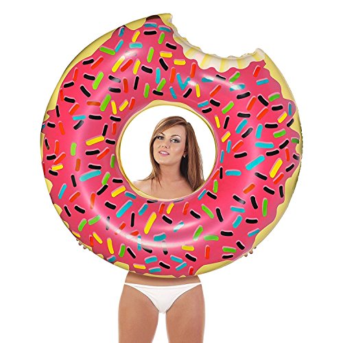 Inflatables Giant Pool Float Donut - Strawberry