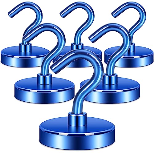 Image of Neosmuk Magnetic Hooks for Cruise Cabins, 130lb Heavy Duty, Navyblue, 6 Pack | For cruise cabins and cruise essentials 2026, strong magnet hooks for hanging on metal walls
