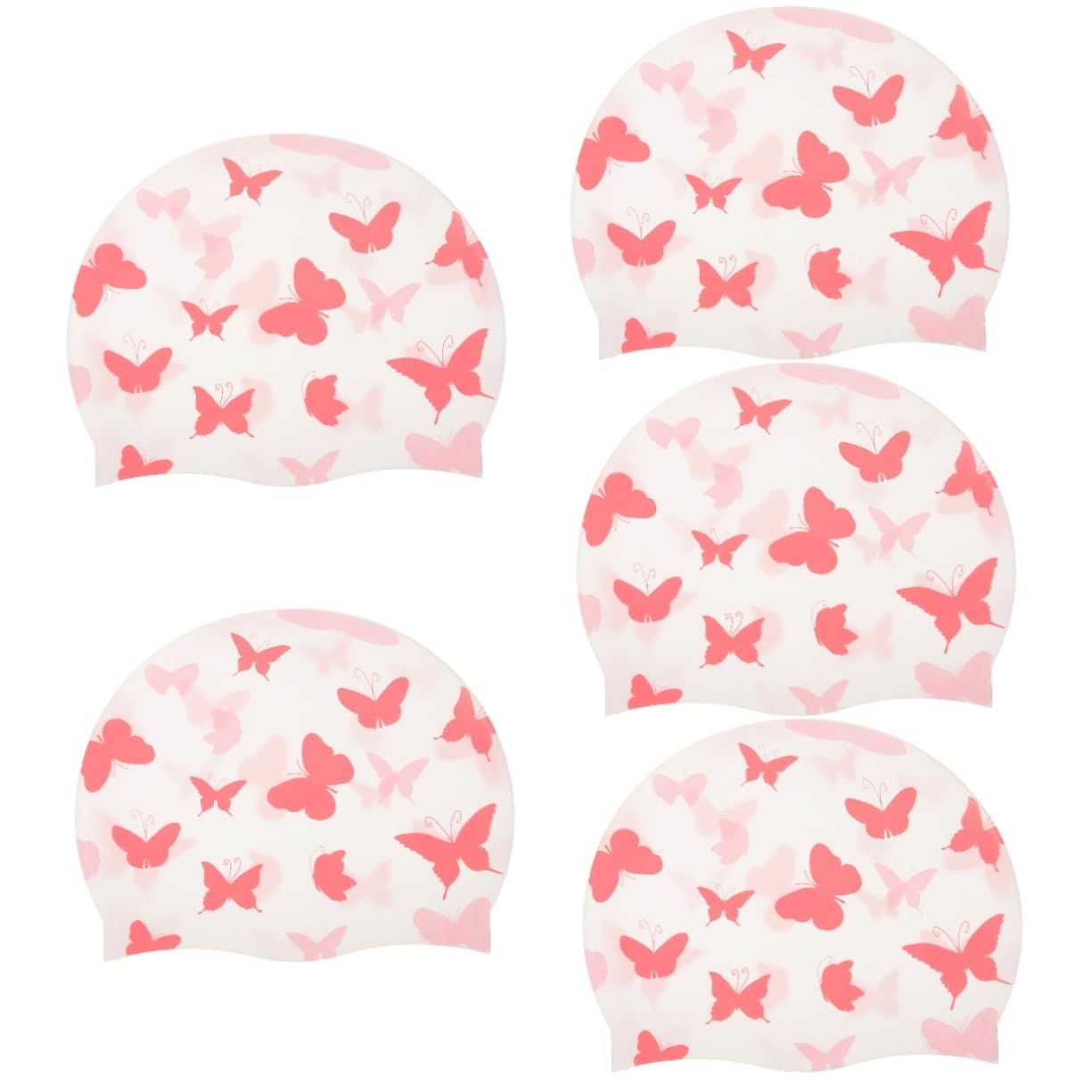 STOBAZA 5piezas Gorro De Natación De Silicona Flexible para Cabello Protección Agua Gorro Reutilizable para Adultos Diseño Elegante y Cómodo para Natación