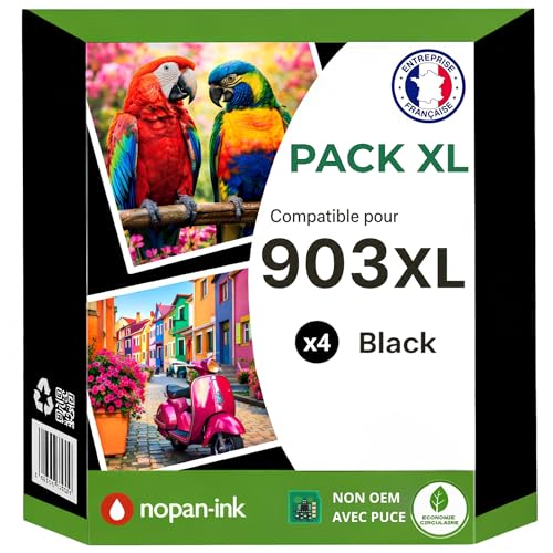 Cartouche 903XL noir pack de 4 idéal pour le télétravail sur OfficeJet 6950