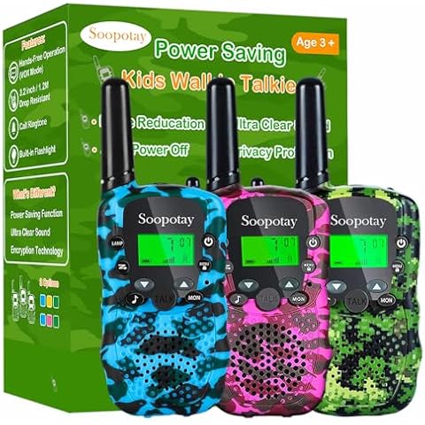 Walkie Talkie for Kids, Kids Walkie Talkie Toys for Girls and Boys, Kids Two-Way Radios Toys with 3 Miles Long Range and 22 Channels, Walky Talky Toys for 3-12 Year Old (Camouflage, 3Pack) Cover