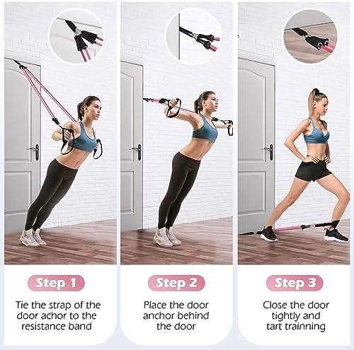 ALongSong Pilates Bar Kit 6 Ellenállásos Szalaggal Otthoni Edzéshez Állítható Magasság