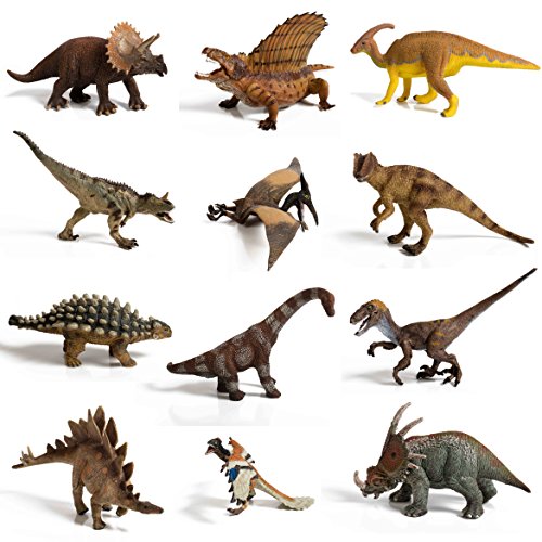 IQ Toys 12 Piece Large Assorted Dinosaurs Highly Detailed Realistic Looking to Last