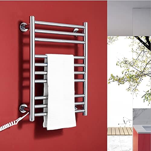 Heated Towel Rail Rails Electric Towel Warmer,Heated Towel Rail Radiator Wall-Mounted Electric Heated Towel Rack and Drying Racks for Bathroom,9 Bars,White