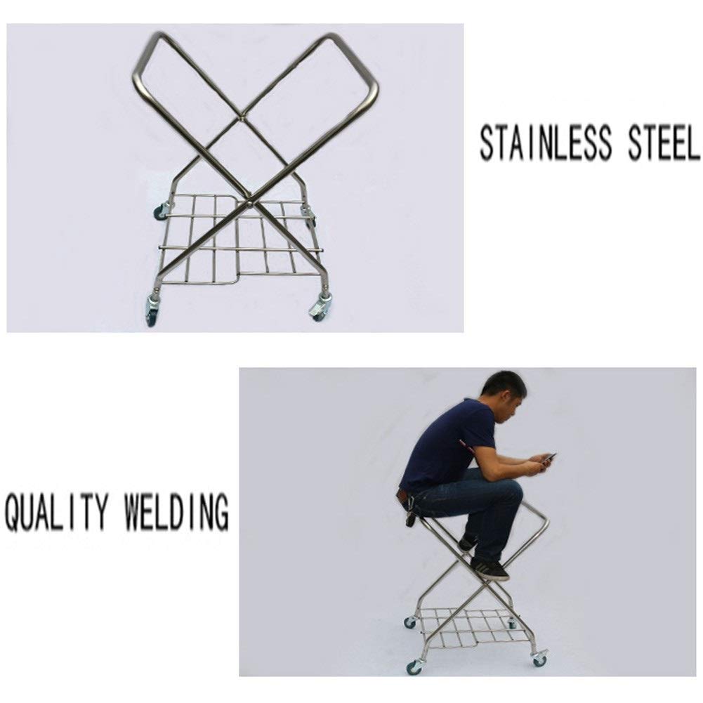 DFEDHF Hand Trucks Heavy-Duty Folding Laundrys Sorter Cart Hotel Trolley, Laundry Hamper on Rolling Wheels with Removable Bags/Brown(Blue)