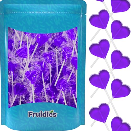 Fruidles Lollipops Mini Heart Shaped Flavored Delicious Lollipop, Individually Wrapped, 5g Lollipop...