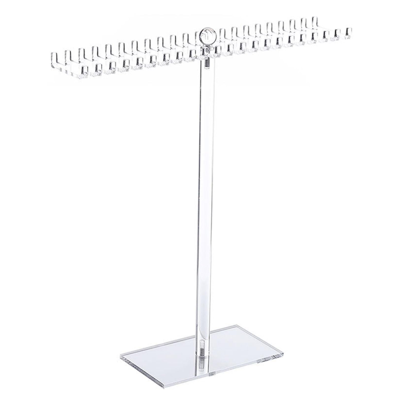 WxuuLTGJR Jewelry Display Stand Acrylic Earring Showcase Holder Double Hook Necklace Tower Rack 44-Hook Jewelry Easel Stand Organizer Tree