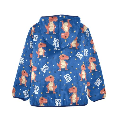 Cute Dinosaur Cartoon Girls Fleece Jacket Girls Fall Jacket Girls Zip Up Hoodie Girls Sherpa Jacket 2-10T2