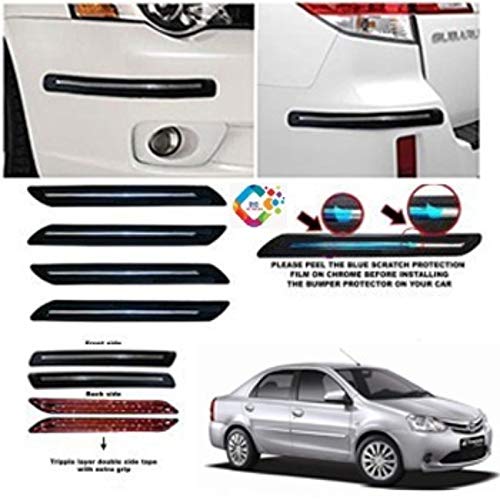 BLACK STRIP Bumper Protector Guard Single Chrome Strip (Big) Strip 4PCS