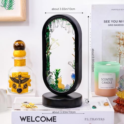 Runyangshi Natural Crystal Night Light LED Bedroom Living Room Night Lamp Oval Quartz Lamp USB Power Bionic Botanical Forest Style Tri-Color Adjustable Ambient Lighting Home Decoration Christmas Gift