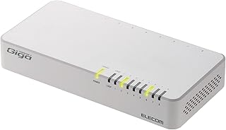 エレコム スイッチングハブ ギガビット対応 8ポート プラスチック マグネット付 電源内蔵モデル ホワイト EHC-G08PN2-JW