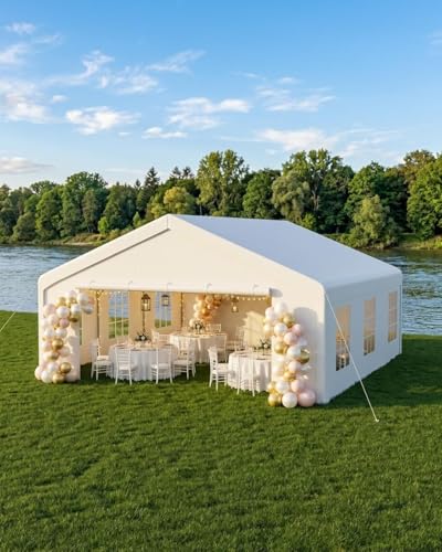 20x20 FT Outdoor Party Wedding Event Canopy Tent, Galvanized...