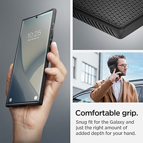 Image of Spigen for Galaxy S22 Ultra Case, Liquid Air [No Magnet Ring] [Military-Grade Protection] - Matte Black | Designed for