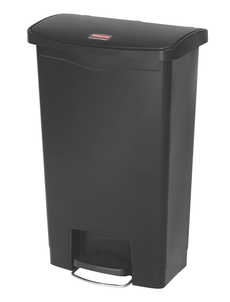 Rubbermaid Commercial Products Slim Jim Poubelle à Pédale avec Couvercle | Professionnelle, Rectangulaire | 50 L, Noir