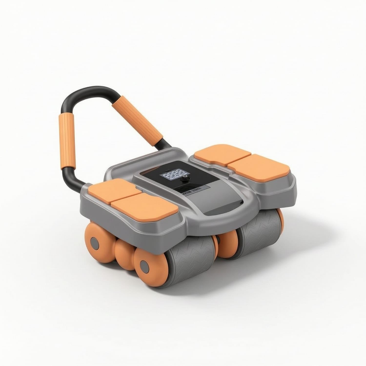 Widened Four-Wheel Abdominal Roller Stable Ab Roller with LCD Display Easy to Use Automatic Rebound Ab Wheel Safe for Home Gym, Living Room, Gray Yellow-image-23