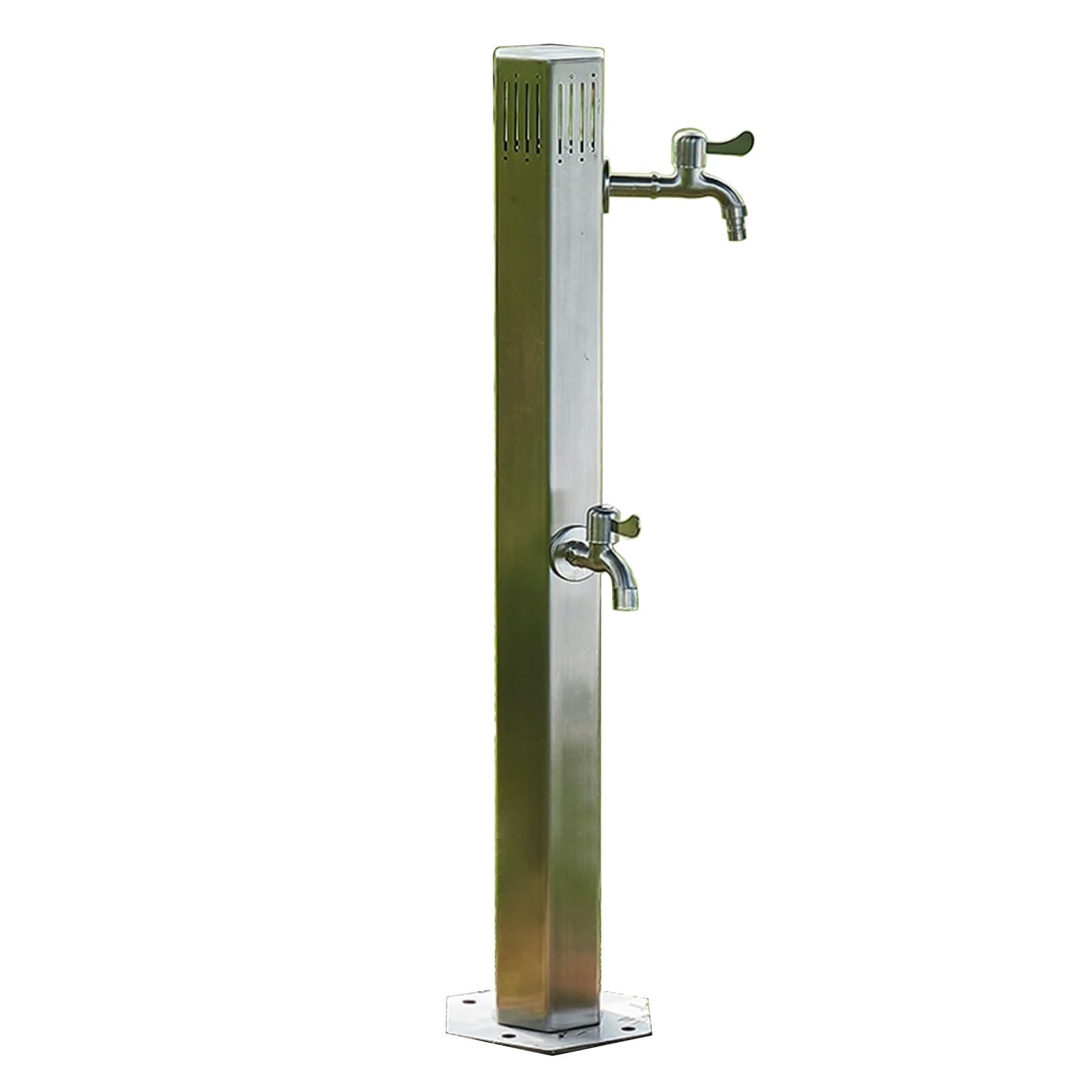 Fuente Jardin Cascada, Grifo Lavadora Doble, Salidas Dobles de Agua Alta y Baja con 2 Grifos, Apto para Riego