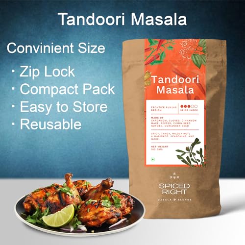 Image of Tandoori Masala - 200g | Rich, Smoky Powder Masala | Perfect for Marinating | No Artificial Colour | Vibrant Red | Restaurant Style Masala with Garlic For Tikka, Tandoori Chicken, Paneer & BBQ Grill