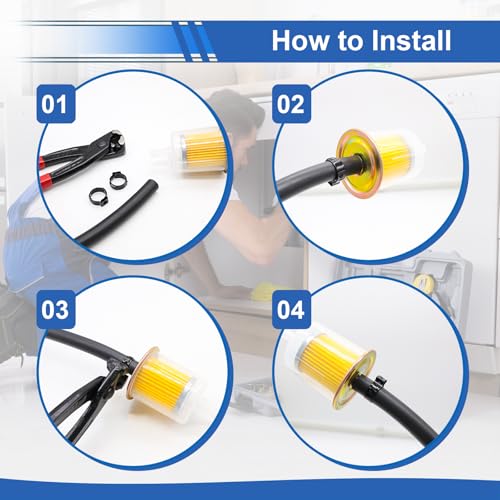 Image of 62Pcs 7 Sizes 304 Stainless Steel Black Single Ear Hose Clamps 6-23.5mm Crimp Hose Clamps Assortment Kit Perfect for Automotive /Home Appliance /Water Pipe and Fuel Line