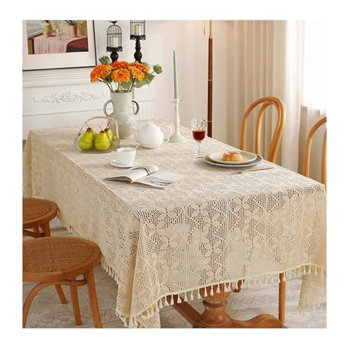 Nappe polyester coton lavable beige rectangulaire 140x160 pour cuisine - 2