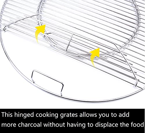 Gassaf Grill Grates Replacement For Weber 8835, 22.5 Inch Charcoal Grills, Kettle, Performer, Master-Touch And Others, 21.5 Inches Gourmet Bbq System Hinged Stainless Steel Cooking Grate Grids thumb #3