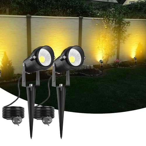 nipify Gartenbeleuchtung mit Strom, 5W Warmweiß Gartenstrahler LED Außen...