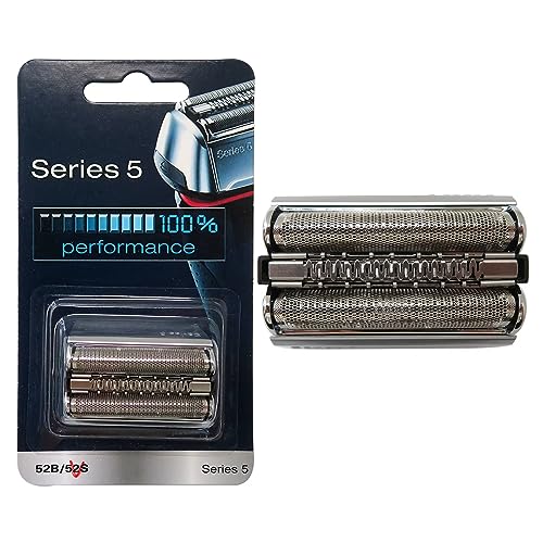 52S Shaver Razor Replacement Blade Cassette w/Plastic Sealed Packaging for Br-aun 5 series models: 5020, 5020S, 5030, 5030S, 5040, 5040S, 5050, 5050CC, 5070, 5070CC, 5090(Silver)