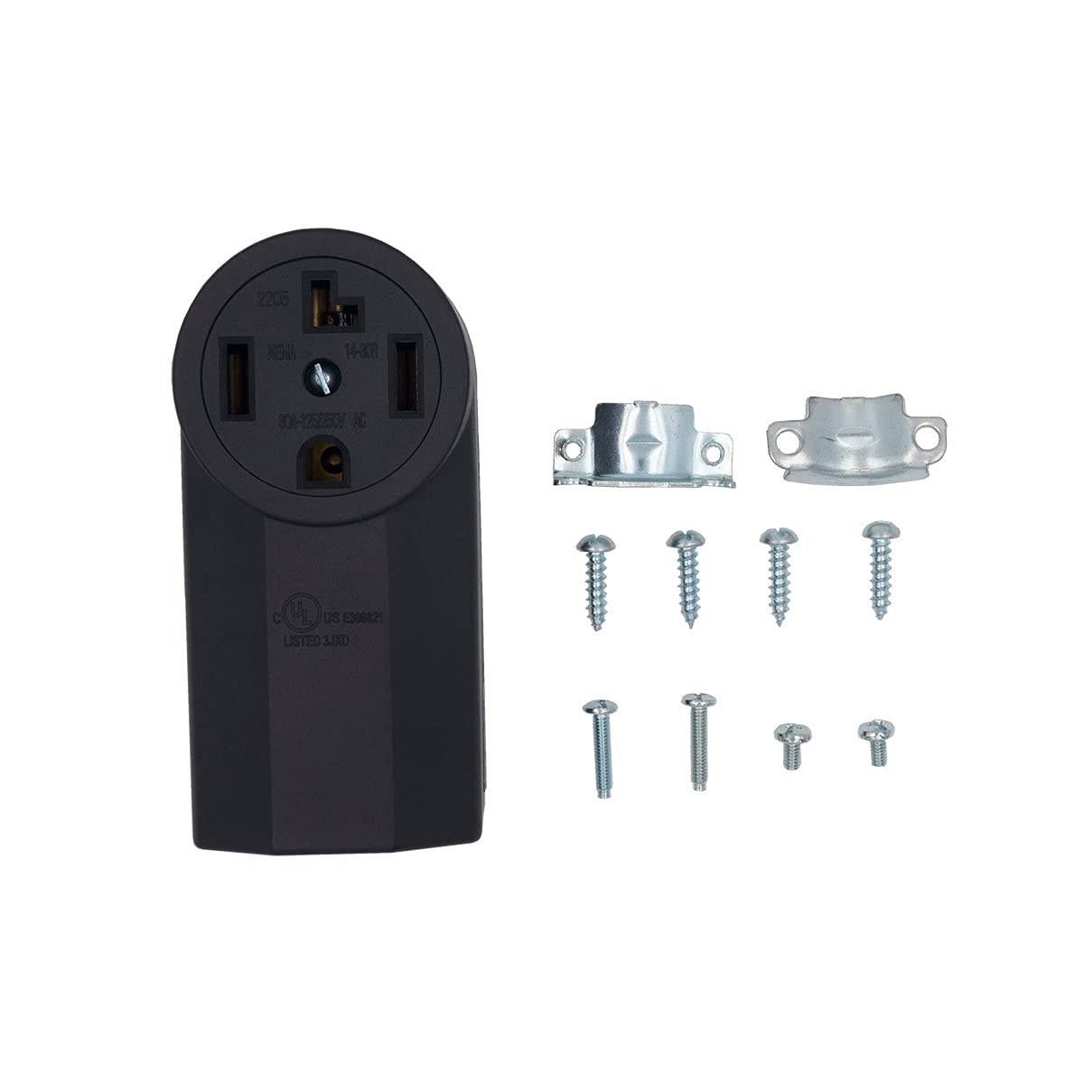 Receptáculo de montaje en superficie para secadora de ropa eléctrica, 4 cables, 30 amperios, NEMA 14 30R, 61267