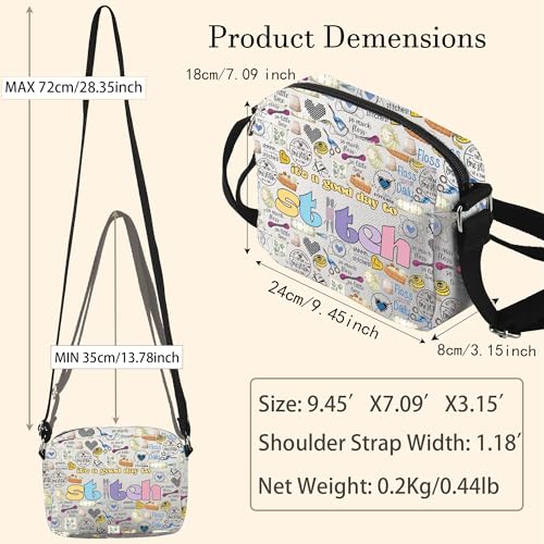 WCGXKO Cross Stitch Crossbody Bag It’s A Good Day to Stitch Quilting Sewing Gift Seamstress Quilters Gift for Sewing Lover2