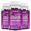 Calcium Magnesium Zinc Gummies with High Absorption Magnesium Glycinate 200mg, Potassium -Plant Calcium Supplement w/ D3 & Sea Moss for Bone, Muscles, Calm Mood & Sleep Support- Kids & adults (3 Pack)