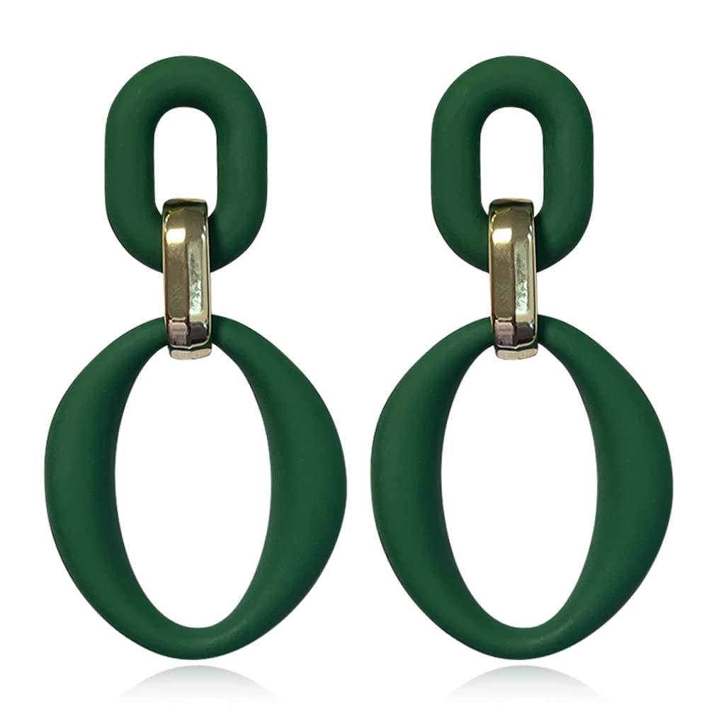 MIGUO STORE Unique Black Exaggerate Chain Earrings Creative Personality Geometric Floor Hollow Drop Dangle Earrings For Women