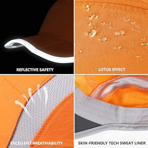 Image of GADIEMKENSD Reflective Folding Outdoor Hat Unstructured Design UPF 50+ Sun Protection Sport Hats for Womens and Mens