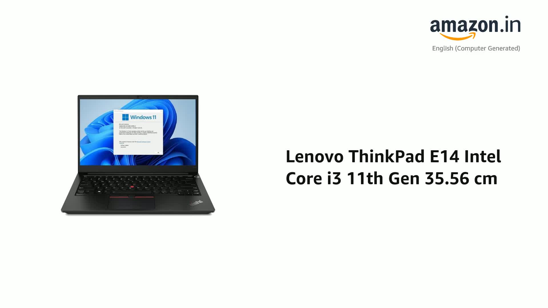 Lenovo ThinkPad E14 Intel Core i3 11th Gen 35.56 cm (14-inch Lenovo ThinkPad E14 Intel Core i3 11th Gen 35.56 cm (14-inch