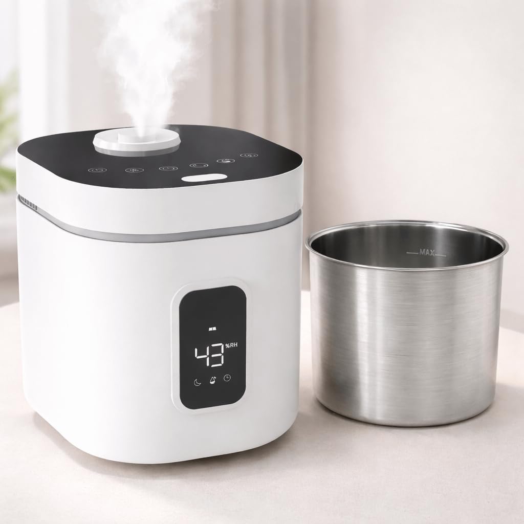 Stainless Steel Humidifier 3 3L 0 87Gal Warm Mist Steam Humidification Humidifier Easy to Clean Warm Mist Adjustable