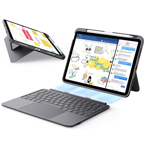 ESR iPad A16 (11th) 2025/10th Generation Flex Keyboard Case Ultra-Light Magnetic Detachable Keyboard for iPad 10.9 with Writing/Viewing Modes Larger Precision Trackpad Dark Gray