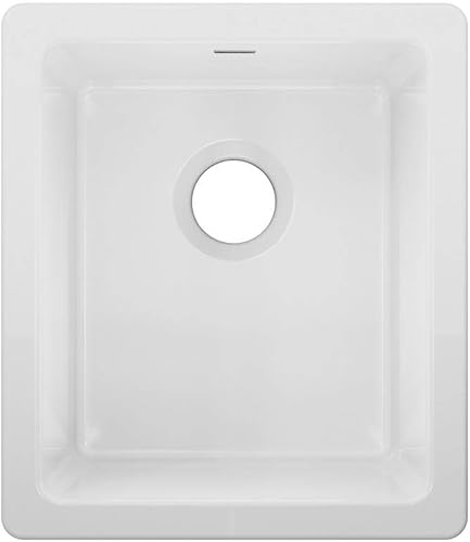 Elkay SWU1517WHC - Kit de fregadero de barra empotrada de un solo tazĂłn de arcilla refractaria, 16 pulgadas, color blanco Elkay SWU1517WHC - Kit de fregadero de barra empotrada de un solo tazĂłn de arcilla refractaria, 16 pulgadas, color blanco